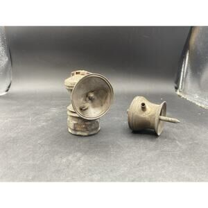 Vtg. Auto Lite Carbide Miner's Lamp Set Of Parts Only. Read !!!